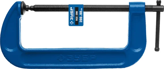 ЗУБР ПСС-200, 200 мм, чугунная струбцина тип С (G-образная), Профессионал (32245-200)