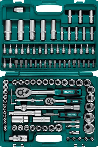 KRAFTOOL X-Drive 108, 108 предм., (1/2″+3/8″+1/4″), универсальный набор инструмента (27888-H108)