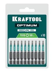 KRAFTOOL OPTIMUM TX 15, 50 мм, 10 шт, биты (26126-15-50-10)