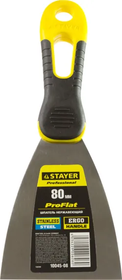 STAYER PROFlat, 80 мм, профилированное полотно, двухкомпонентная ручка, нержавеющий шпатель, Professional (10045-08)