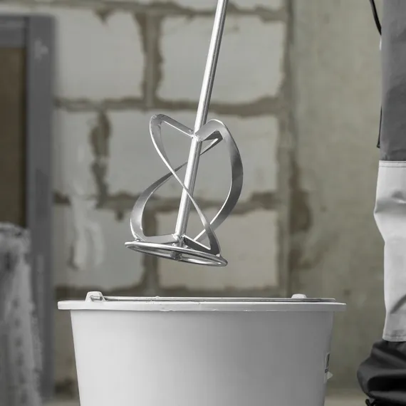 Насадка для миксера, для легких растворов, 140 х 590 мм, оцинкованная, хвостовик резьба М14 Сибртех