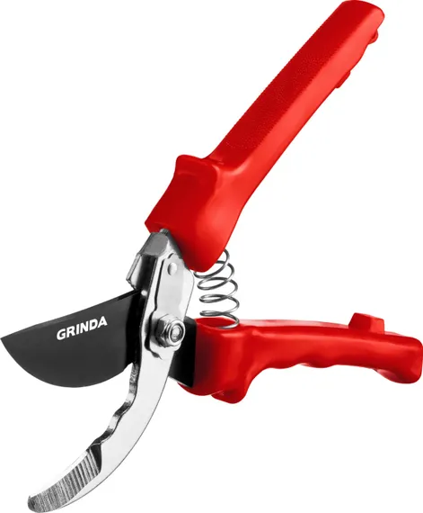 GRINDA G-35, 200 мм, закаленные лезвия, тефлоновое покрытие, пластиковые рукоятки, плоскостной секатор (40212)