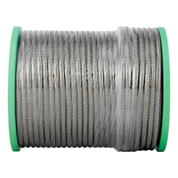 Трос металлополимерный прозрачный ПР-8.0, толщина 8.0 мм, катушка 100 метров Сибртех