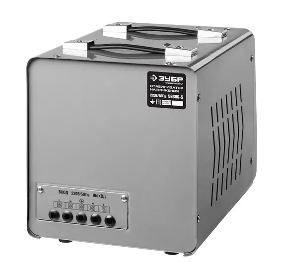 ЗУБР 5000ВА, 5 кВт, автоматический стабилизатор напряжения, Профессионал (59380-5)