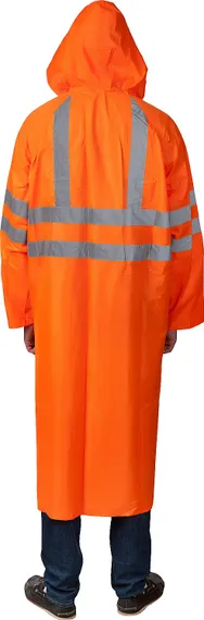 ЗУБР нейлон, сигнальный цвет, р.52-54, плащ-дождевик на молнии, Профессионал (11617-52)