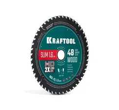 KRAFTOOL Slim wood cut 165 х 20 x 1.6 мм, 48Т, диск пильный по дереву, (36955-165-20-48)