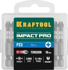 KRAFTOOL Impact PZ3, 50 мм, 10 шт, ударные биты (26193-3-50-S10)
