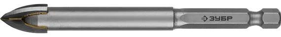 ЗУБР 12 мм, 4х кромка, HEX 1/4, Сверло по стеклу и кафелю, Профессионал (29845-12)