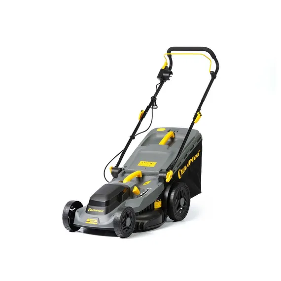 Газонокосилка эл. CHAMPION EM4318 (1,8 кВт пласт.+ткань травосб. 52л ширина 430мм 30-75мм, 12,9кг)