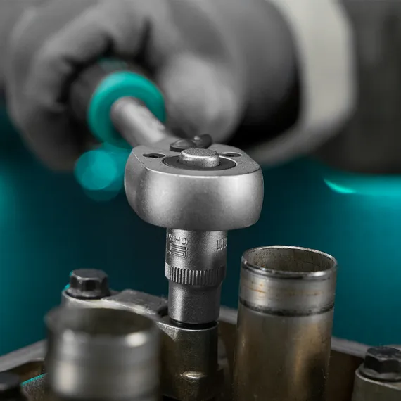 Набор торцевых головок, 3/8", головки 7 - 22 мм, с трещот. ключом, CrV,11 предметов Stels