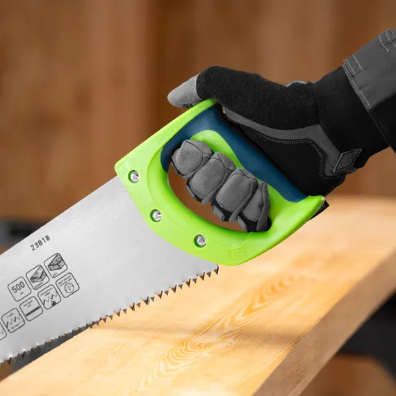 Ножовка по дереву "Зубец", 500 мм, шаг зуба 7 мм, каленый зуб 2D, двухкомпонентная рукоятка Сибртех