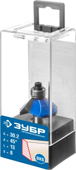 ЗУБР 30.2 x 13 мм, фреза кромочная калевочная (фасочная) №9, Профессионал (28711-30.2)