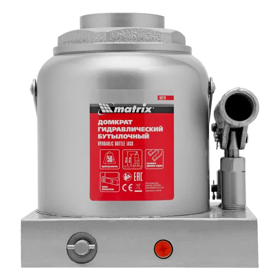 Домкрат гидравлический бутылочный, 50 т, h подъема 236-356 мм Matrix