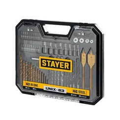 STAYER Unix-63, универсальный комбинированный набор, 63 предмета (29720-H63)
