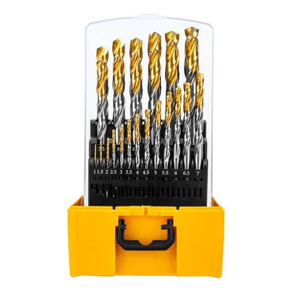 Набор сверл по металлу, 1-13 мм, Р6М5-TiN, Golden Tip, 25 шт Denzel