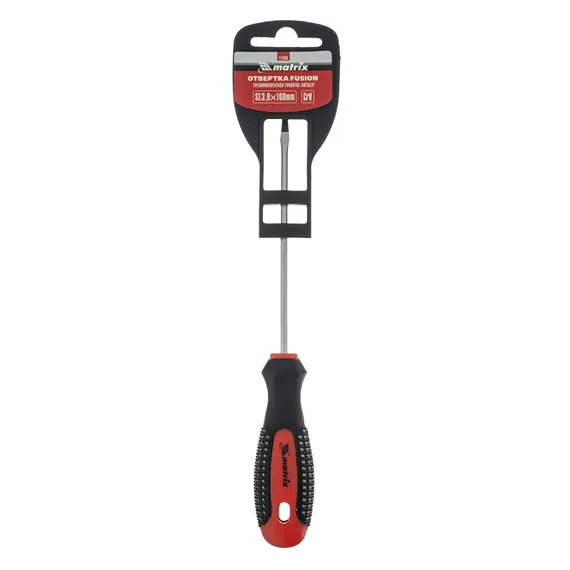 Отвертка Fusion, SL3 х 100 мм, CrV, трехкомпонентная рукоятка "Anti slip" Matrix