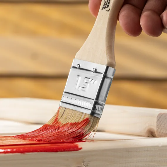 Кисть плоская "Стандарт" 1.5" (38 мм) натуральная щетина, деревянная ручка MTX