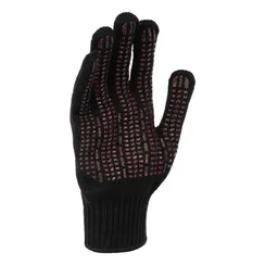 Перчатки трикотажные, акрил, усиленные, ПВХ-гель Протектор, цвет: чёрный, 10 класс Сибртех