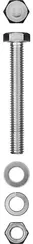 ЗУБР DIN 933, M10 х 80 мм, цинк, 2 шт, болт с гайкой и шайбами (303436-10-080)