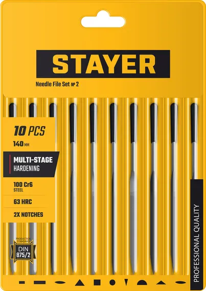 STAYER 140 мм, 10 предм., набор надфилей, Professional (16011-H10)
