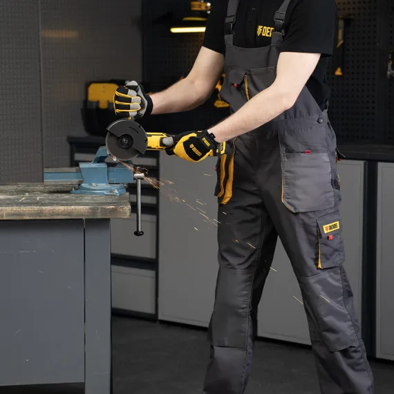 Полукомбинезон профессиональный рабочий, 65% полиэстер 35% хлопок, L Denzel