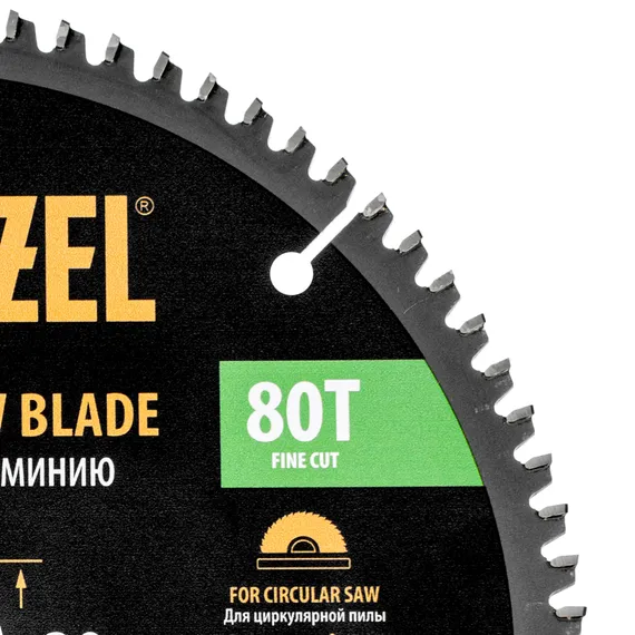 Пильный диск по алюминию ф210 х 30 мм, 80 зубьев Denzel