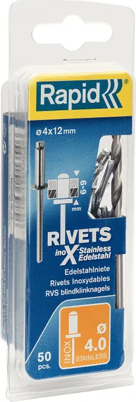 RAPID 4.0 х 12 мм, 50 шт, нержавеющая заклепка (5000394)