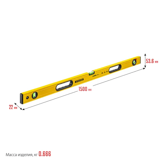 STAYER LEADER, 1500 мм, усиленный профиль, уровень с поворотным глазком (3466-150)