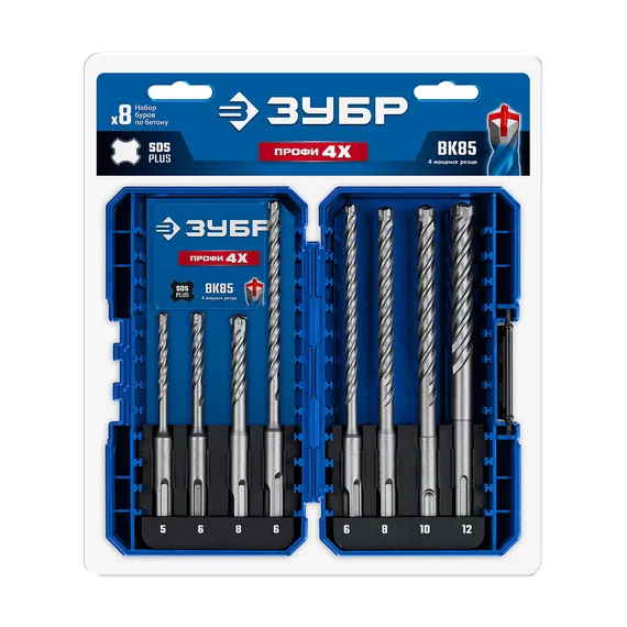 ЗУБР ПРОФИ-4Х 8шт набор №2, буры SDS-plus (29313-H8-2)