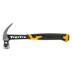 Молоток-гвоздодер 450 г, цельнокованый,боек с магнитом, двухкомп. обрезин. рук-ка Denzel