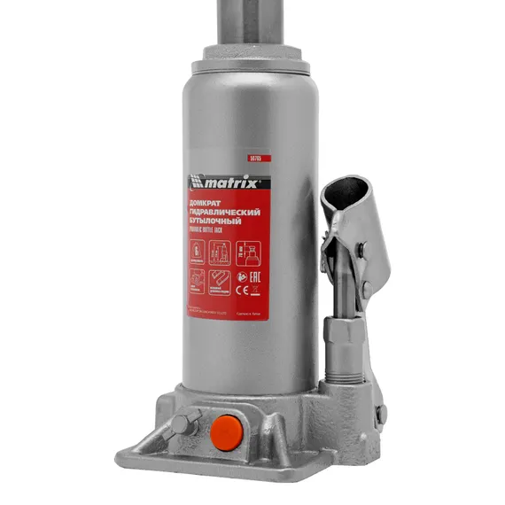 Домкрат гидравлический бутылочный, 6 т, h подъема 216-413 мм Matrix