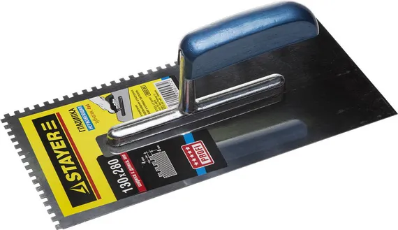 STAYER 130 х 280 мм, зуб 4 х 4 мм, штукатурная гладилка, Professional (0802-04)