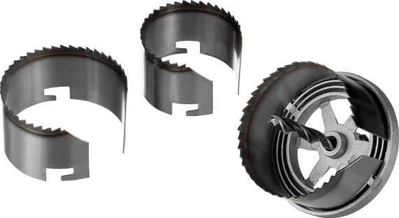 STAYER 3 шт, (60-67-74 х 32 мм), усиленная, наборная кольцевая пила по дереву, Professional (2957-074)