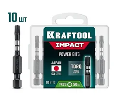 KRAFTOOL Impact TX 20, 50 мм, 10 шт, ударные биты (26195-20-50-S10)