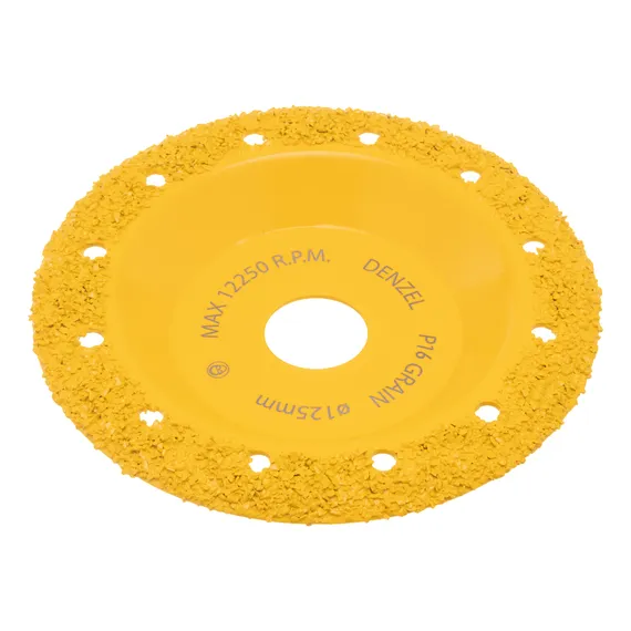 Чашка твёрдосплавная зачистная,125 мм, Наклонная, среднее зерно #16 Denzel