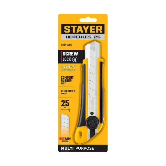 STAYER HERCULES-25, 25 мм, нож с винтовым фиксатором (09147)
