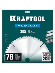 KRAFTOOL Metal Cut 305 х 25.4 мм, 78Т, диск пильный по металлу и стали (36954-305-25.4-78)