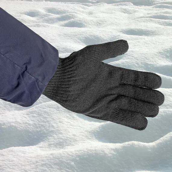 Перчатки трикотажные, акрил, черный, оверлок Сибртех