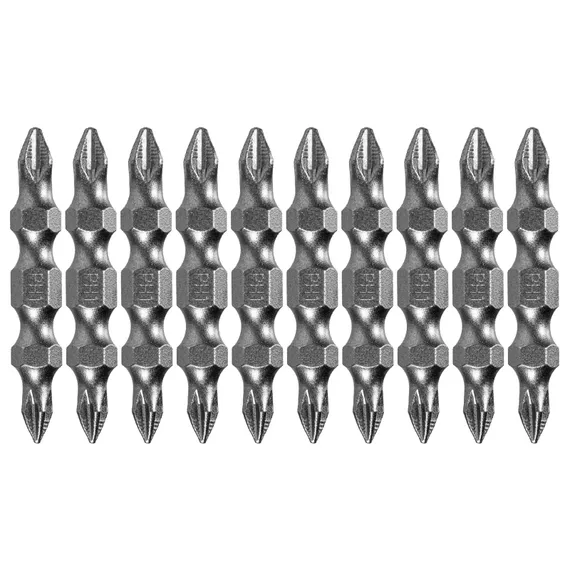 Бита двухсторонняя, PH2-PH1 х 45 мм, сталь S2, 10 шт. Denzel
