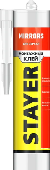 STAYER MIRRORS, 280 мл, белый, монтажный клей для зеркал, Professional (41329)