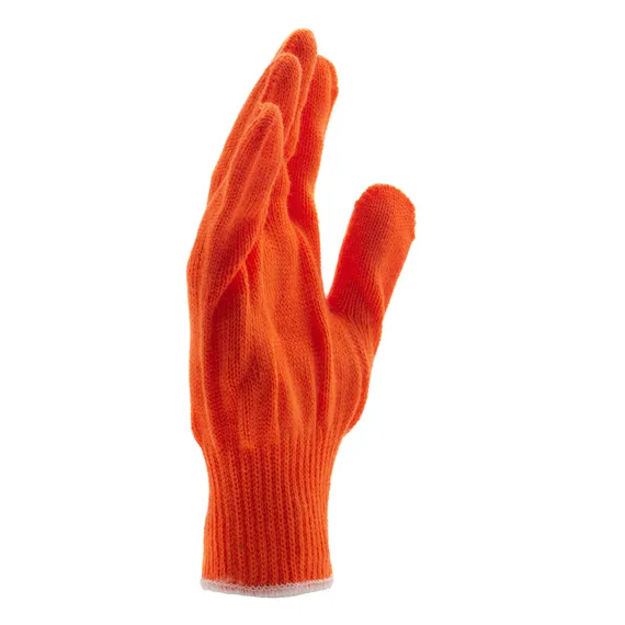 Перчатки трикотажные, акрил, оранжевый, оверлок Сибртех