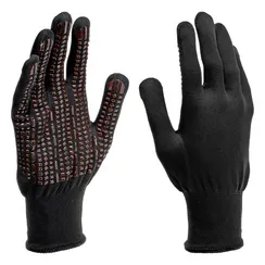 Перчатки трикотажные, синтетическая нить, ПВХ-гель точка, цвет: черный, L, 13 класс Сибртех