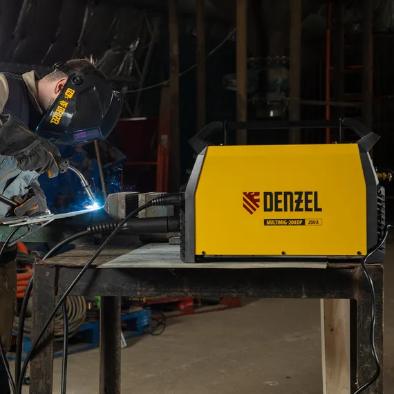 Аппарат инвертор. полуавтомат. сварки MultiMIG-200DP Synergy Double Pulse, 200 А, ПВ 80% Denzel