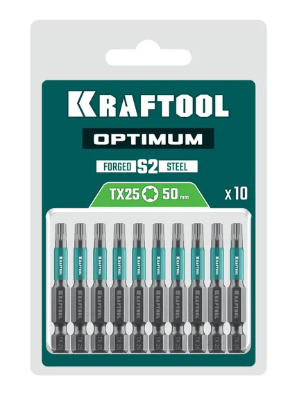 KRAFTOOL OPTIMUM TX 25, 50 мм, 10 шт, биты (26126-25-50-10)