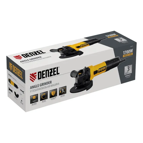 Углошлифовальная машина AGB125-1700, 1700 Вт, 125 мм, 3000-11000 об/мин Denzel