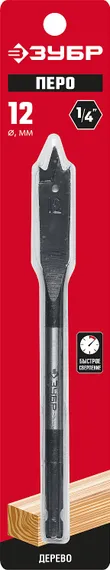 ЗУБР 12 x 152 мм, с боковыми подрезателями, перовое, cверло по дереву (29505-12)