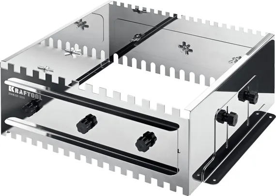 KRAFTOOL BUNKER-4 зуб 8, 10, 12 мм, полукруг 10х20 мм, нерж. сталь, Раздвижная гребенка для плитки (08081)