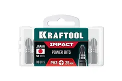 KRAFTOOL Impact PH 3, 25 мм, 10 шт, ударные биты (26191-3-25-S10)