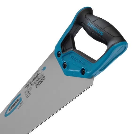 Ножовка по дереву "Piranha", 550 мм, 11-12 TPI, зуб-3D, каленый зуб, двухкомпонентная рукоятка Gross
