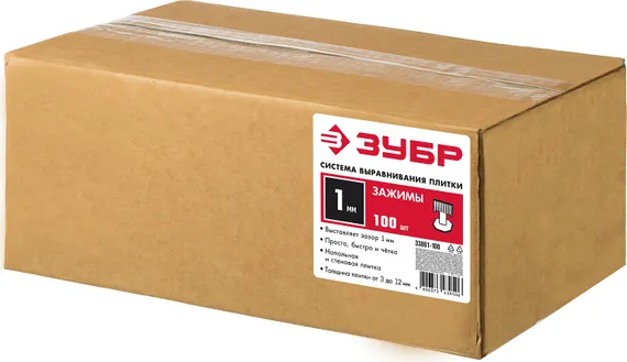 ЗУБР СВП, 1,0 мм, зажим, 500 шт, система выравнивания плитки (33861-500)